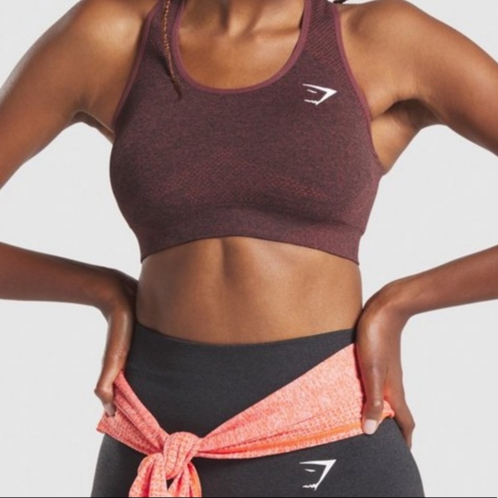 Gymshark vital seamless sports bra maroon size small